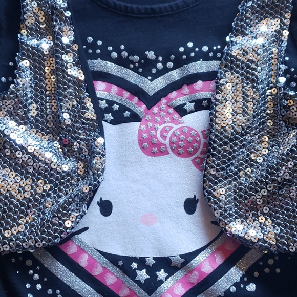 Hello Kitty Little Girls 7 8 T Shirt Sequin Jacket - Picture 4 of 5